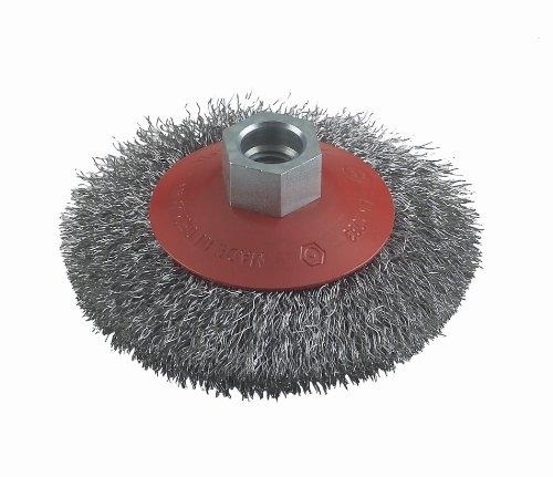 BOSCH 2608622057 – Brosse conique pour meuleuse d'angle, 12500 TPM, diamètre 100 mm, fil 0,3 mm - Rouge_0