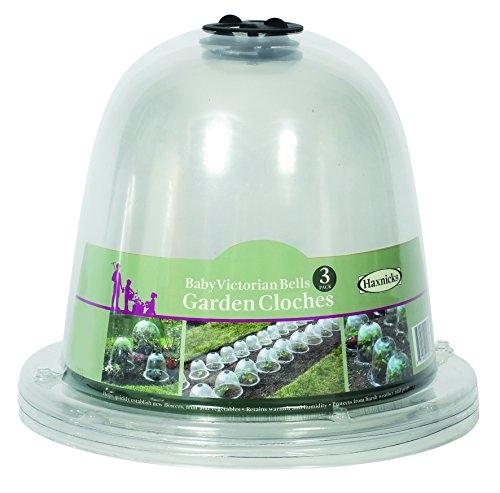 Cloche de jardin HAXNICKS BELL050101 - Lot de 3 - Style victorien - Transparent - Taille 25 x 20 cm_0