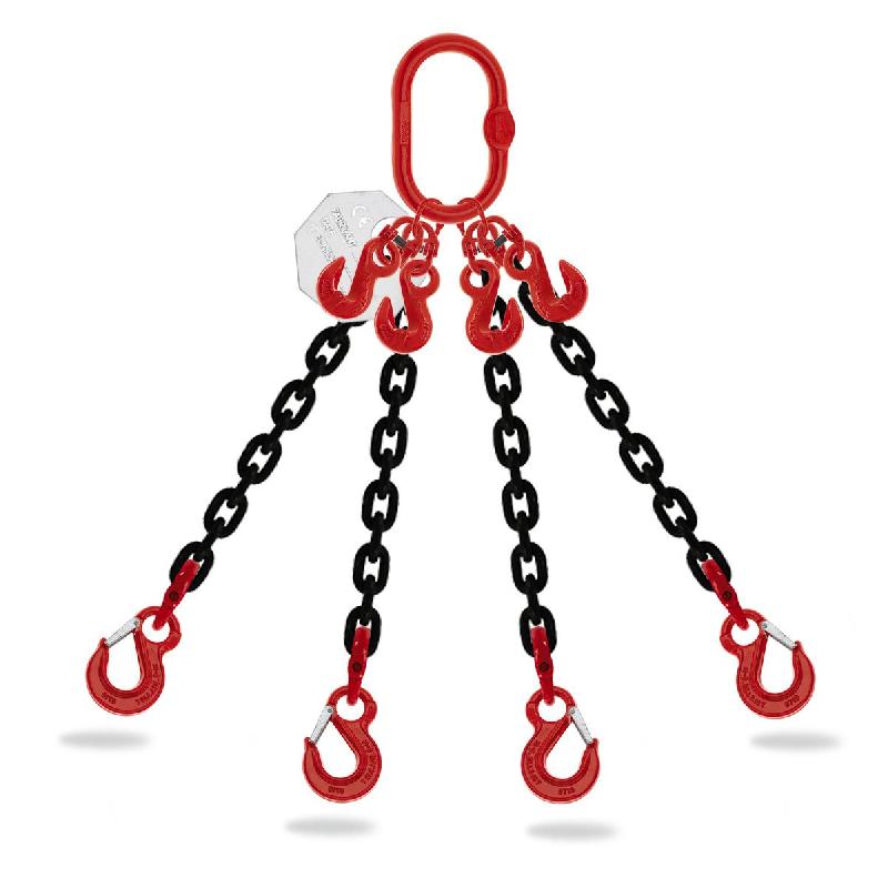 Élingue chaîne 4 brins - diamètre 13 mm - crochet à linguet avec crochet raccourcisseur - ECLR41302_0