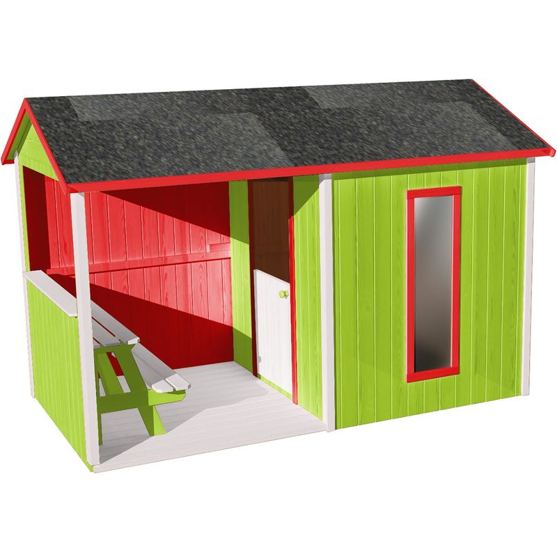 SOULET - CABANE EN BOIS POUR ENFANT AVEC TABLE - JAZZ - MARRON