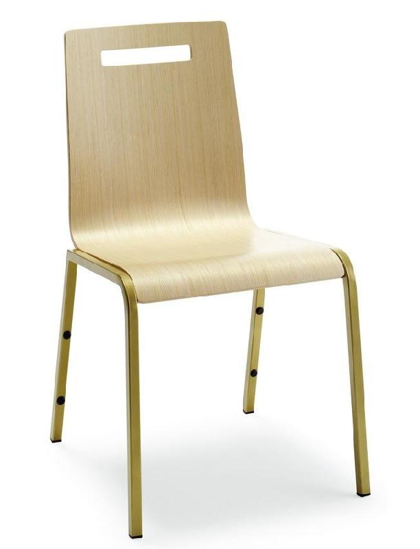 Chaise romane - coque multipli bois hêtre naturel - châssis epoxy_0