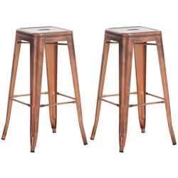 CLP Lot de 2 tabourets de bar Joshua Cuivre - marron métal 307607_0