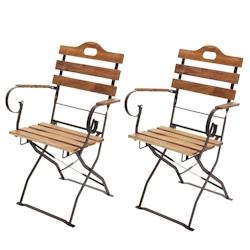 Décoshop26 - Lot de 2 chaises de jardin balcon terrasse pliable en bois d'acacia 04_0001955 - 3000252258980_0
