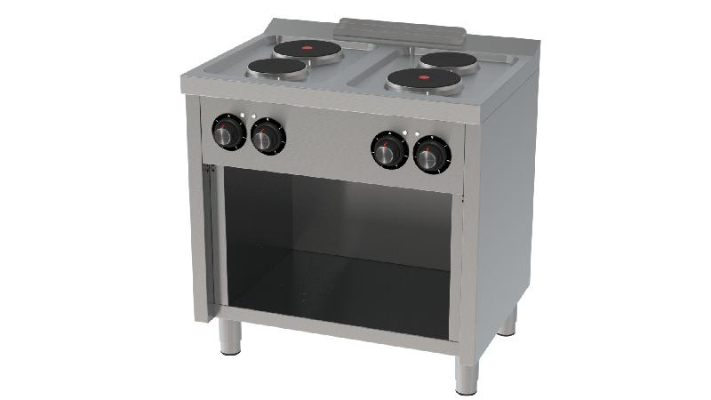 Fourneau électrique professionnel 4 plaques 600 - sur placard - CE4P600E_0