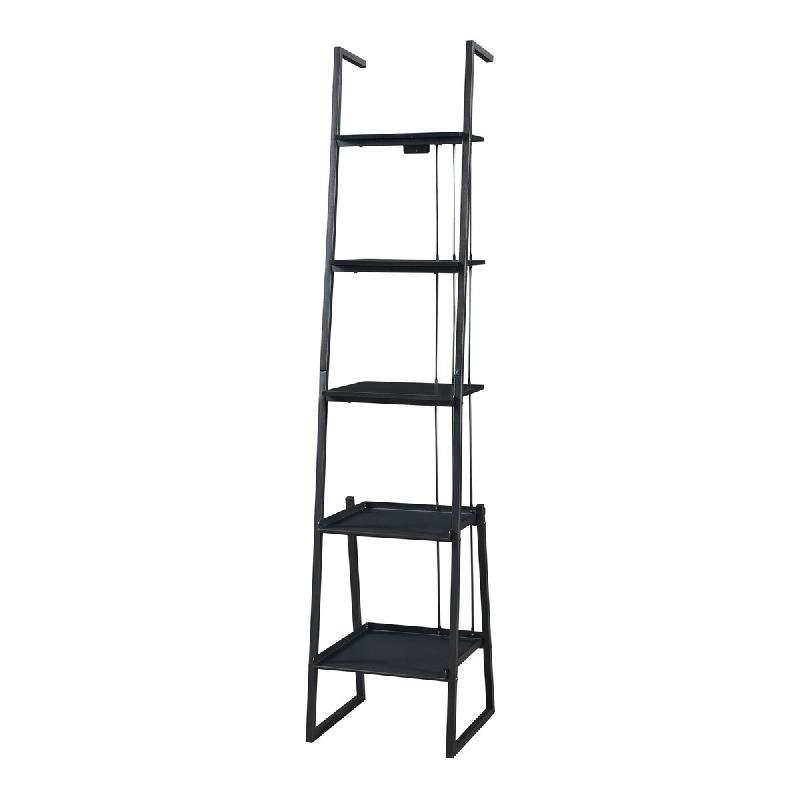 Helloshop26 - Étagère design intemporel salon chambre meuble de rangement échelle 184 x 40 x 40 cm noir 03_0011331 - noir 3000225697792_0