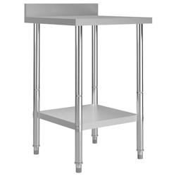 Helloshop26 - Table de travail de cuisine professionnelle avec dosseret 60 x 60 x 93 cm acier inoxydable 02_0045410 - 3000220664782_0