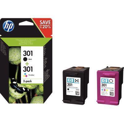 Lot de 2 cartouches jet d\'encre à la marque HP série 301 noir et couleurs_0