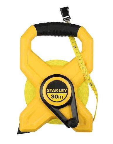 Mesure roulante ruban fibre de verre STANLEY - 30 m - cadre ABS antichoc et ruban renforcé_0