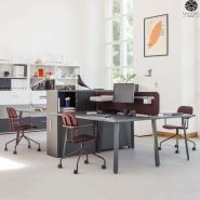 Ogi A - bureau open space Mahora - plateau mélaminé personnalisable - 3 modèles et diverses dimensions_0