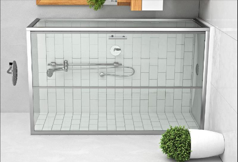 Porte coulissante equi 137-140cm chromé en verre claire - ROTH - 1406000039 - 617175_0