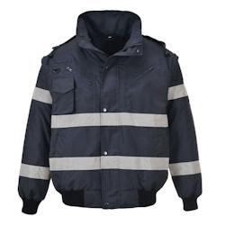 Portwest - Blouson de travail type bomber 3 en 1 IONA Bleu Marine Taille L - L bleu polyester 5036108247011_0