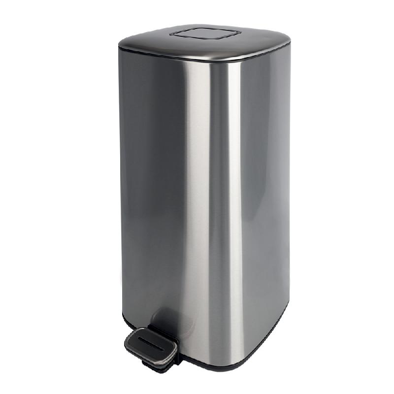 Poubelle à pédale cube Hailo 32 L, inox brossé._0