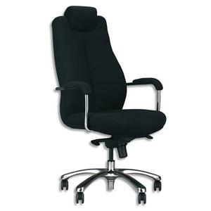 Fauteuil de bureau Enduro en tissu noir - usage 24/24h - mécanisme basculant - piètement chromé - accoudoirs fixes inclus_0