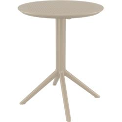 Siesta Exclusive Lot de 2 tables d’extérieur rondes pliantes de 60 cm Sky Table Taupe - marron plastique polypropylène SP-SI-121TP_0
