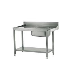 Mastro Table d'Entrée Inox avec Évier pour Lave-Vaisselle à Capot - Virtus - l120- L- P77- h87- - 0698142529819_0