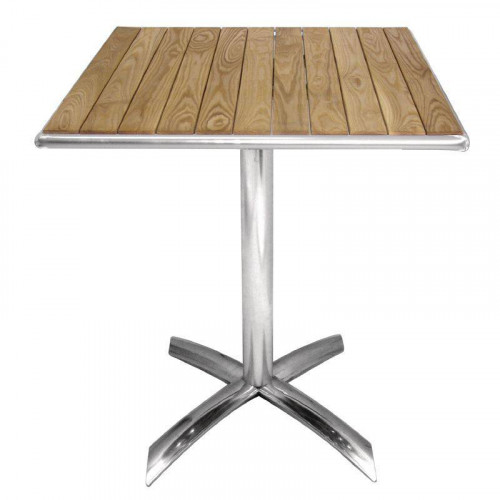 TABLE DE BISTRO CARRÉE AVEC PLATEAU BASCULANT EN FRÊNE - 600 X 600 MM