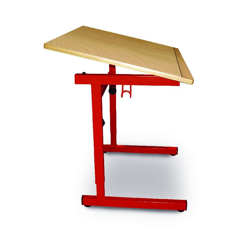 Table enfant PMR - plateau inclinable avec baguette d'arrêt papier - réglable en hauteur avec dégagement latéral_0