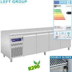 Table frigorifique ventilée - 4 portes GN 1/1 - 550 litres - Groupe à gauche - DT224/R2GX_0