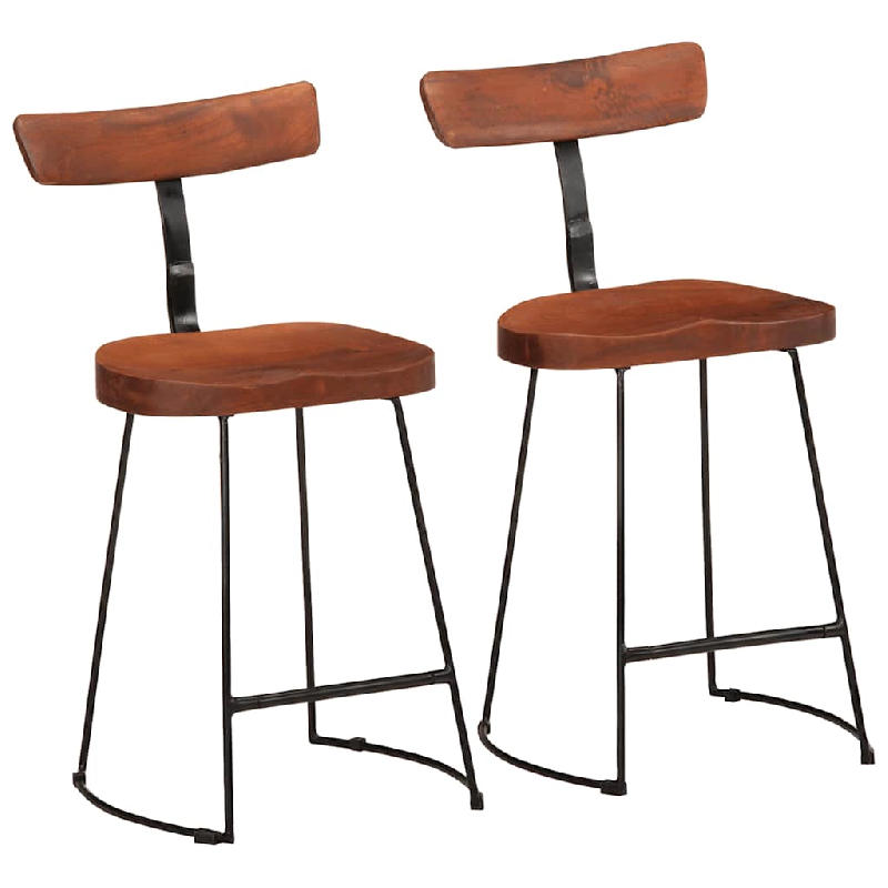 VidaXL Tabourets De Bar Lot De 2 49x43x79 Cm Bois De Manguier Massif - marron 4013526_0