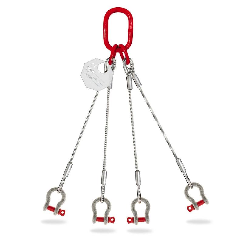 Élingue câble 4 brins - diamètre 10 mm avec manille - modèle ecgm41001_0