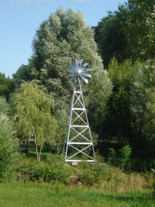 Éoliennes pour l'aération ou le pompage d'eau des étangs - Technologie Bal Cam - Acier galvanisé - Diamètre 1.83m - Garantie 3 à 5 ans_0