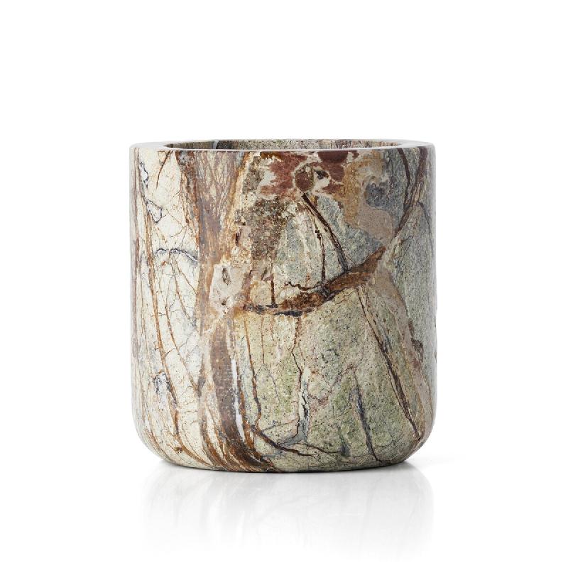 Bazar Bizar Cache-pot en marbre 10x10x10 cm vert bidasar - multicolore pierre INDU020Gr_0