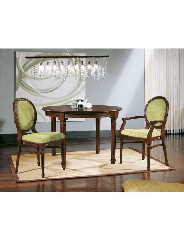 Chaise empilable Louis XVI - assise et dossier rembourrés_0
