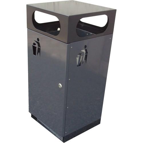 Corbeille de Rue Métallique - 90L ou 55L - Acier Galvanisé - Mobilier Urbain_0