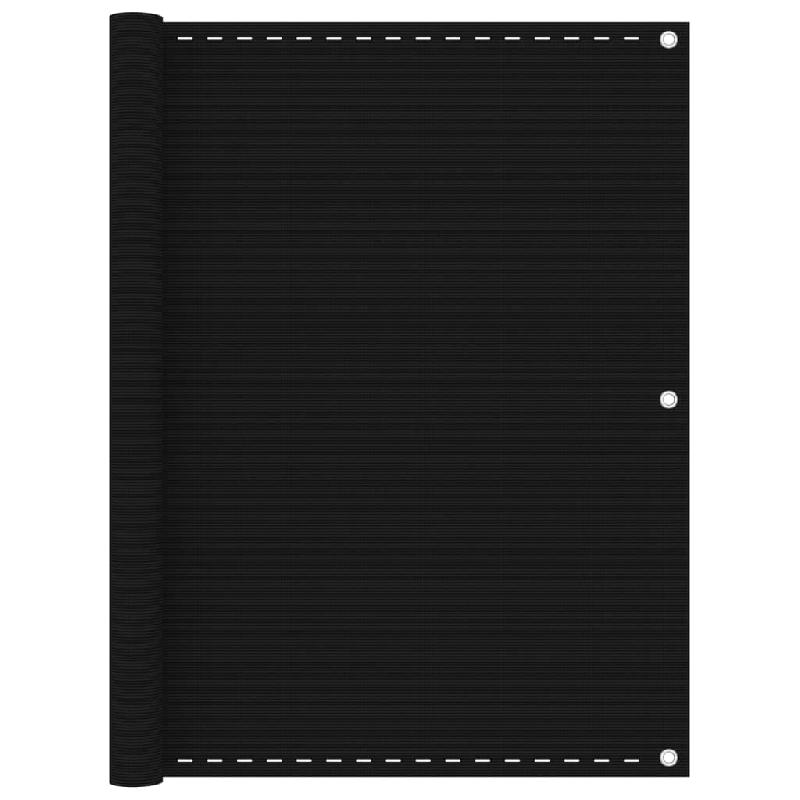 Écran de balcon brise-vue - Protection de confidentialité 120x400 cm - PEHD noir, résistant aux UV et moisissures_0