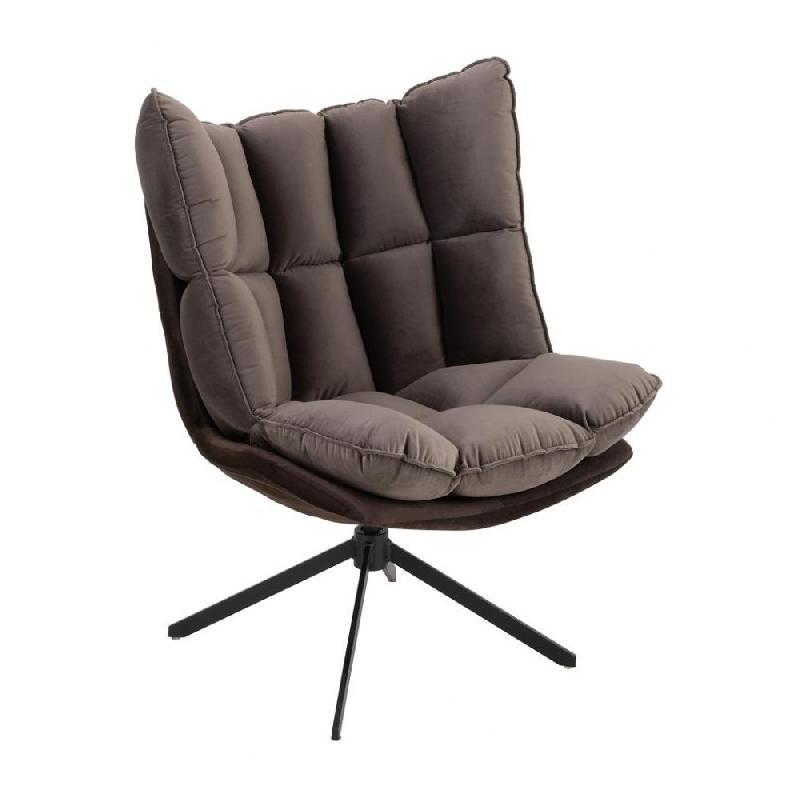 FAUTEUIL RELAX PIVOTANT PIETRA TISSU GRIS FONCÉ_0