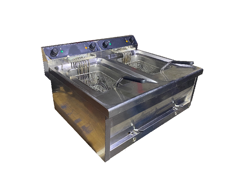 Friteuse électrique à poser 2 x 12 L - Super puissante d'occasion - 400V, 2x9000W_0