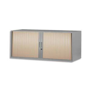 MT International - Réhausse métal monobloc corps silver et rideaux chêne clair - Dim. L120 x H42,6 x P43 cm_0