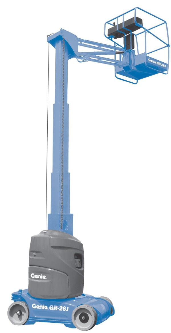 Nacelle automotrice à mât vertical GENIE GR™ J 20/26 - Élévateur de personnes avec mât hydraulique et amplitude 140°_0