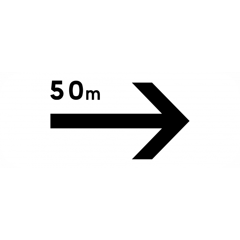 Panonceau prescriptions stationnement et arrêt M8dbis - flèche noire centrale - 50m ou 100m_0