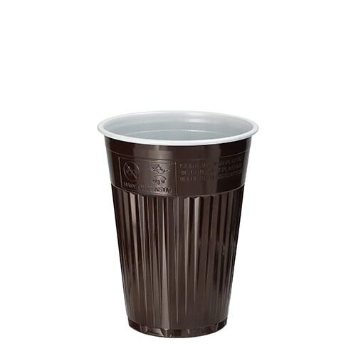Papstar 3000 Thermo Vending Cup, PS 0,18 l Ø 7,03 cm · 9 cm brown / white plastic cup - multicolore matière synthétique 90349_0
