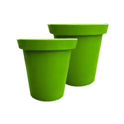 PLAST'UP ROTOMOULAGE Pot de fleurs rond xxl delight 75l- lot de 2 - VERT - vert 0637962080414_0