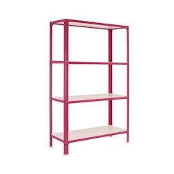 PROREGAL Étagère de vie LIVING KOALA WOOD avec 4 étagères | HxLxP 160x100x30cm | Charge du compartiment 150kg | Rose/Blanc - métal RS108-05_0