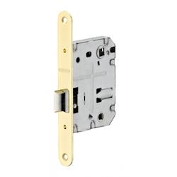 Serrure encastrable à condamnation pour salle de bain et toilette, axe 50mm,  entr'axe 70 mm, bouts ronds - THIRARD - gris 3150260945997_0