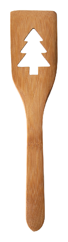 Spatule en bambou - Découpe sapin de Noël - Couleur naturelle - 24g_0