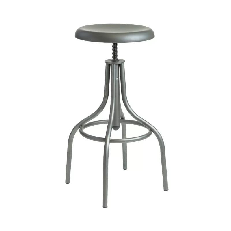 Tabouret hauteur réglable en métal époxy WAREHOUSE - Stamp - assise réglable par visserie_0