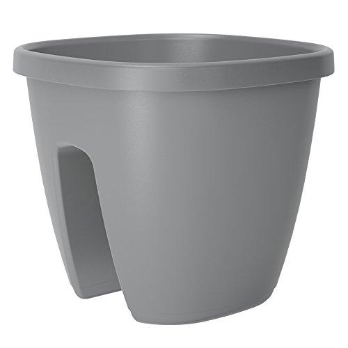 EMSA Pot pour balustrade CITY 30 cm gris - 28x28x18 cm - Réservoir d'eau 0,6L - Système d'irrigation AQUA Comfort_0