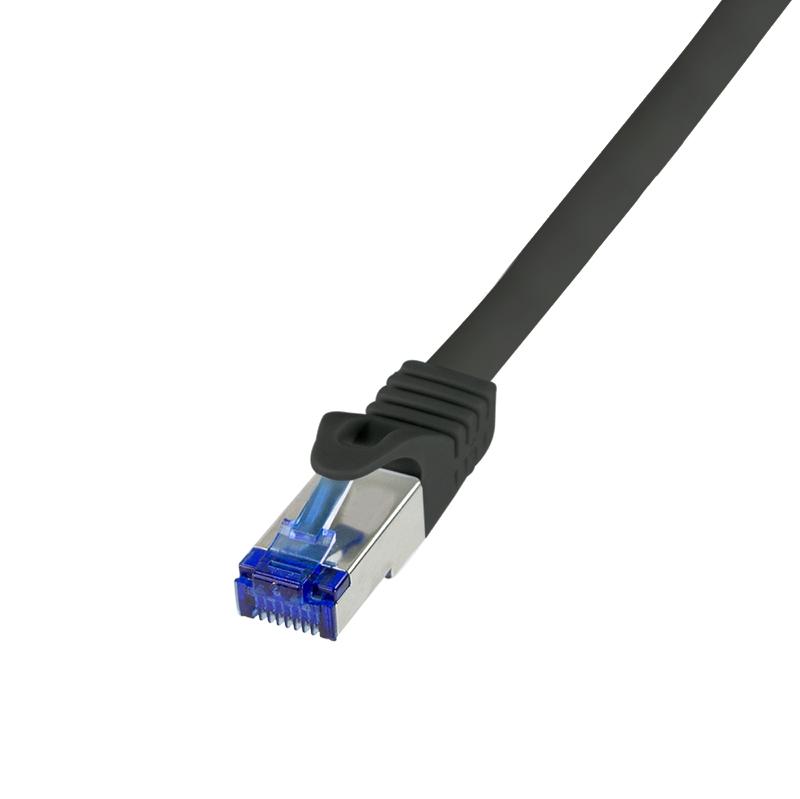 LOGILINK C6A033S - Câble réseau noir 1 m Cat6a S/FTP (S-STP) RJ-45 - Blindage cuivre LSZH_0