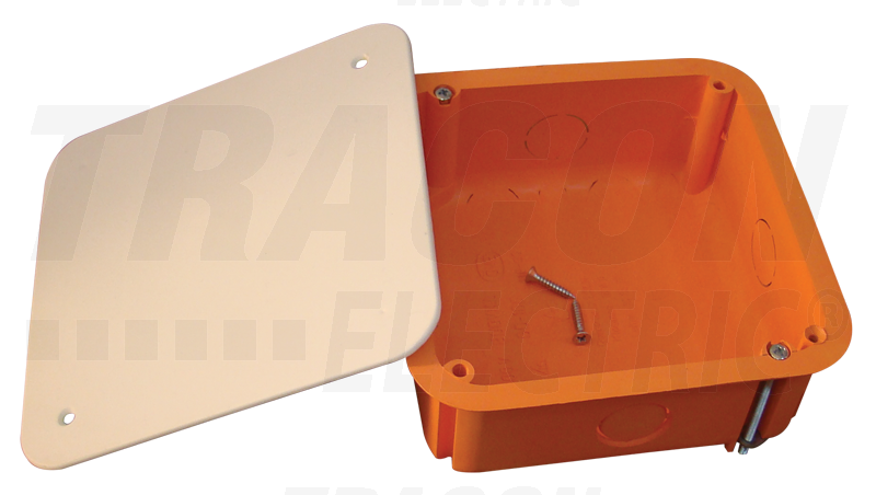Boîtier de dérivation en plaque de plâtre - simple avec couvercle orange 100×100×45mm_0