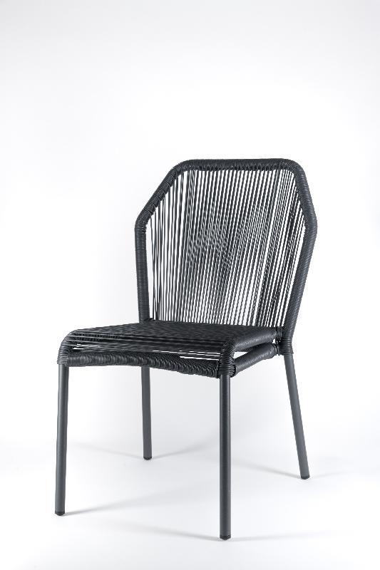 Chaise de terrasse goncourt - tressage gris_0