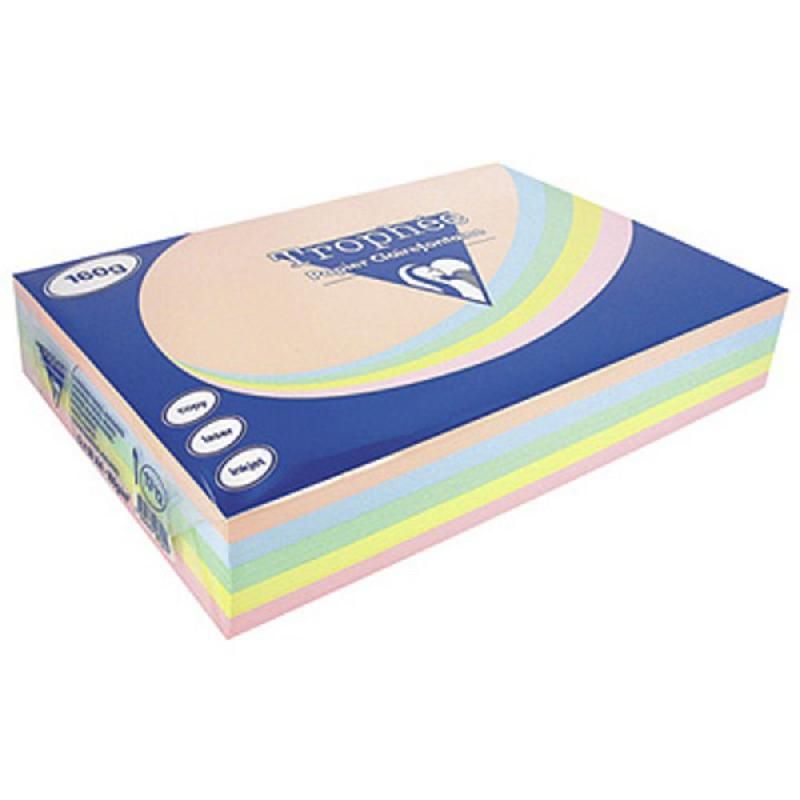 CLAIREFONTAINE PAPIER COULEUR POLYVALENT A4 COULEURS PASTEL ASSORTIES DE 160 G/M² (PRIX À L'UNITÉ)