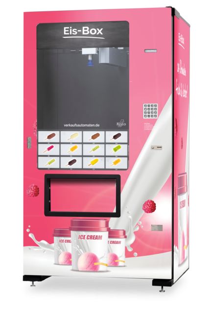 Distributeur automatique de glace en gobelet - Risto Vending GmbH - congélateur certifié A++, bras robotisé, 16 types de glaces_0