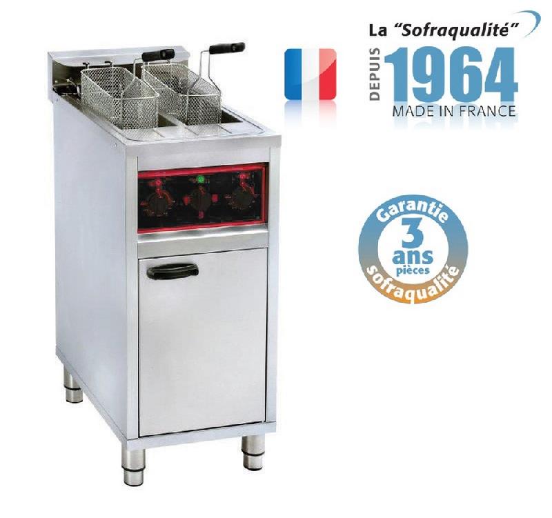 Friteuse électrique sur coffre - 2 x 10 litres alimentation - triphasé ( 400 v ) - 92224C_0