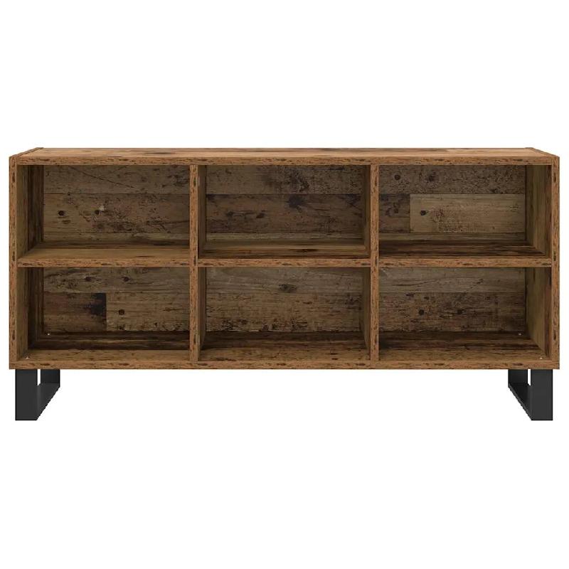 Helloshop26 - Meuble TV en bois ancien avec 6 étagères design épuré salon 103,5 x 30 x 50 cm en bois d'ingénierie 02_0052757 - métal 3000237575552_0
