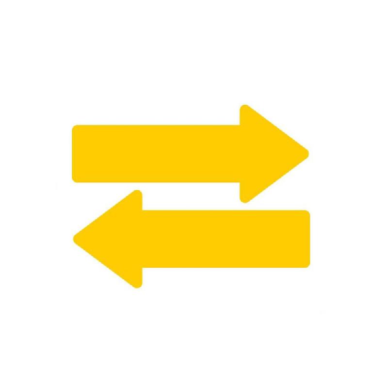 Lot de 20 flèches de circulation autocollantes jaunes_0