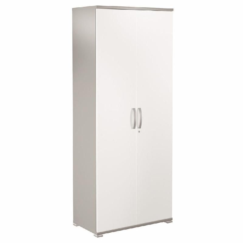 MEUBLE HAUT ACTIVITY 2 PORTES HAUTES - H. 180 X L. 80 X P. 45 CM - CORPS BLANC - COLORIS DES PORTES : BLANC.